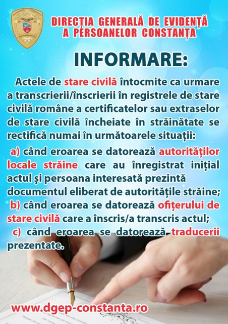 Bine de ştiut în cazul actelor de stare civilă: în ce condiţii se solicită şi cum se soluţionează