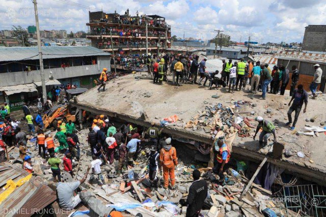 Kenya: O clădire de şase etaje s-a prăbuşit într-o suburbie a capitalei Nairobi