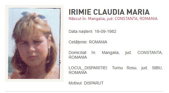 CAZUL MISTERIOS al unei tinere din Mangalia, DISPĂRUTĂ în anul 1997!