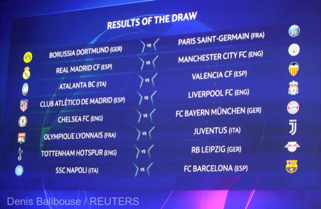 Real Madrid - Manchester City şi Atletico - Liverpool, în optimile Ligii Campionilor