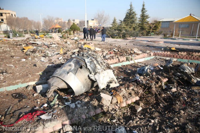 Iran: Avionul ucrainean prăbuşit era în flăcări în aer şi a încercat să se întoarcă după apariţia unei ''probleme''