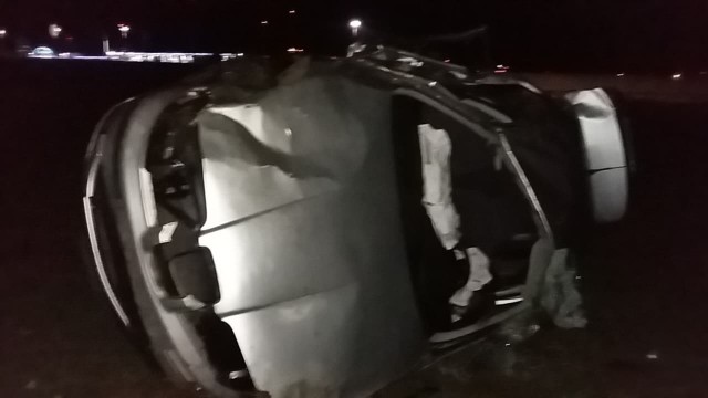 VIDEO! O mașină s-a răsturnat la ieșire din Mihail Kogălniceanu