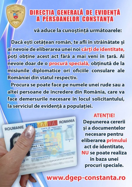 Dosarele de schimbare a numelui cetăţenilor români intră în atribuţiile D.G.E.P. Constanţa