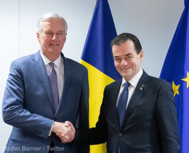 Michel Barnier: Am evidenţiat cu premierul Ludovic Orban importanţa acordului de retragere a Marii Britanii din UE