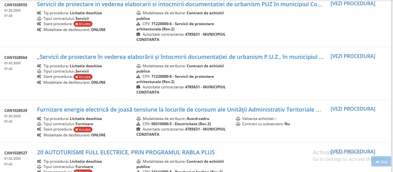 Virus misterios la Primăria Constanța! Zeci de licitații, anulate în decurs de câteva ore Virus misterios la Primăria Constanța! Zeci de licitații, anulate în decurs de câteva ore