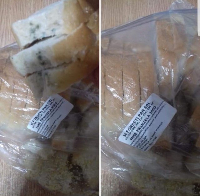 OFERTĂ: pâine asezonată cu mucegai, la un magazin din Cobadin!