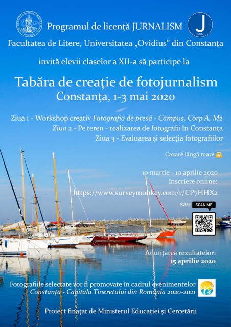 Tabără de creație de fotojurnalism, organizată de Specializarea JURNALISM de la Universitatea Ovidius din Constanța