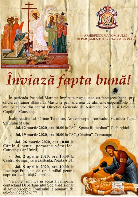 Constanța. Taina Sfântului Maslu pentru copiii și bătrânii din așezăminte sociale