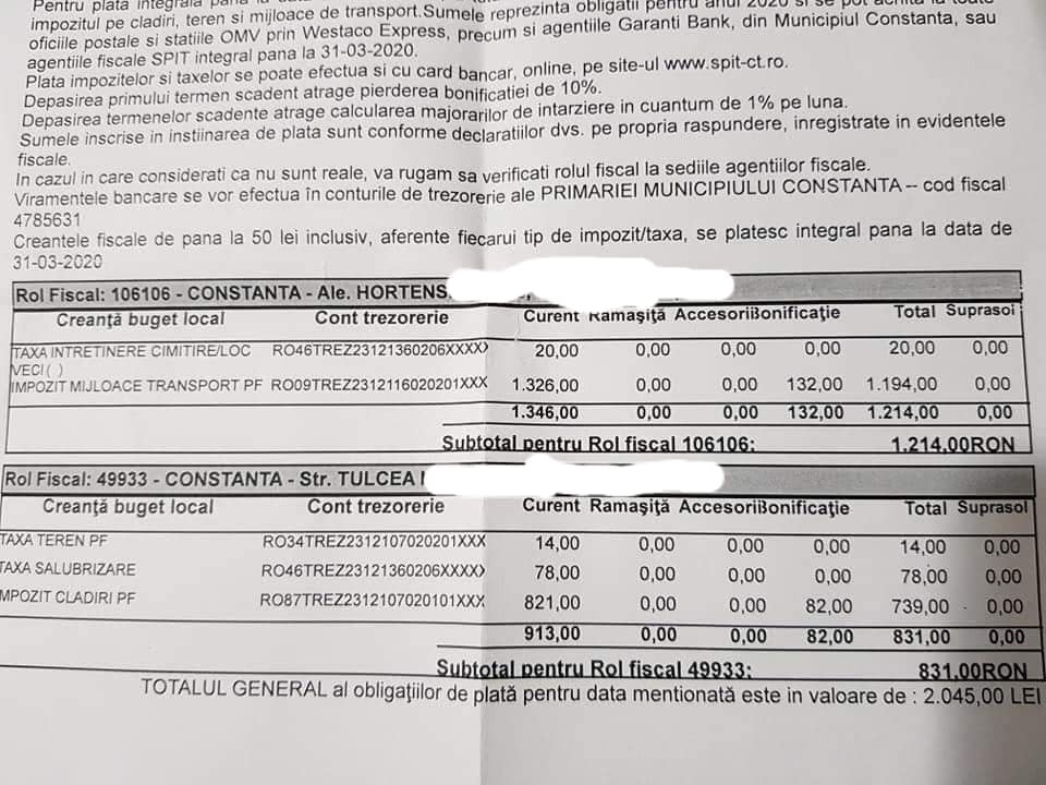 Taxe şi impozite foarte MARI la Constanţa. Primăria dă vina pe INFLAȚIE Taxe şi impozite foarte MARI la Constanţa. Primăria dă vina pe INFLAȚIE