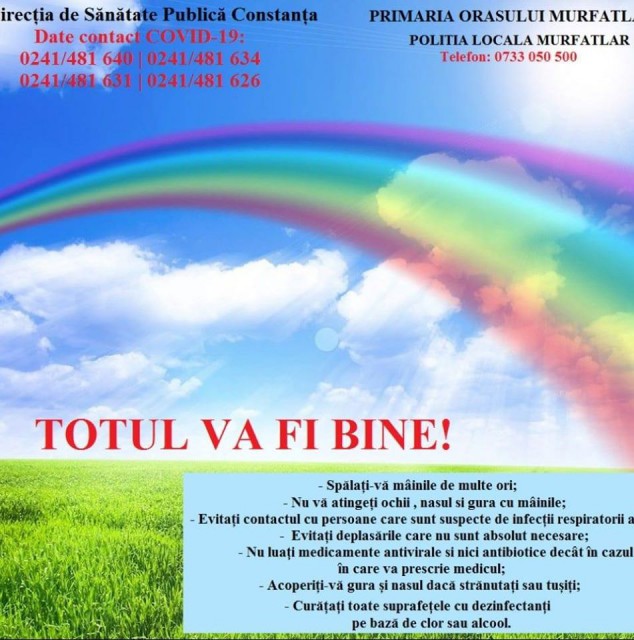 Primăria Murfatlar, mesaj către cetățeni: 'Totul va fi bine!'