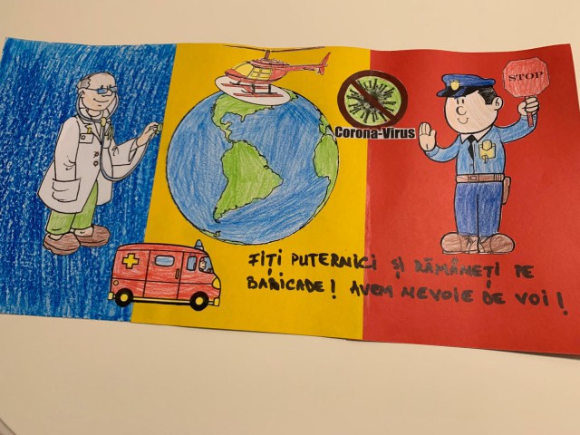 Elevii constănțeni, mesaj impresionant pentru polițiști, medici și pompieri