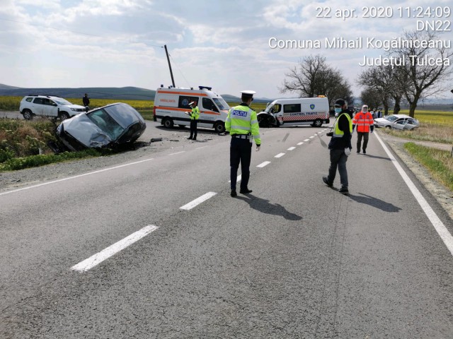Accident rutier în lanț, în drum spre Tulcea