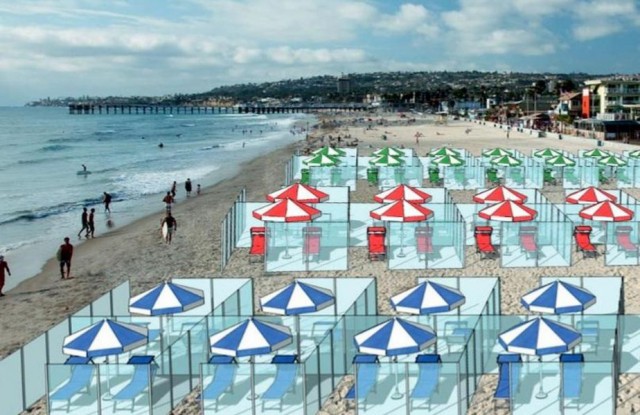 De ce nu vor administratorii de plaje să bage banii în separatoarele din plexiglas dintre şezlonguri