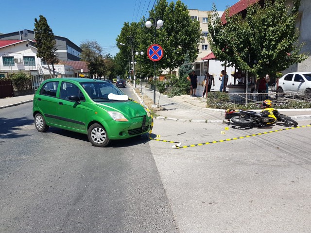 ACCIDENT RUTIER: un motociclist a fost rănit