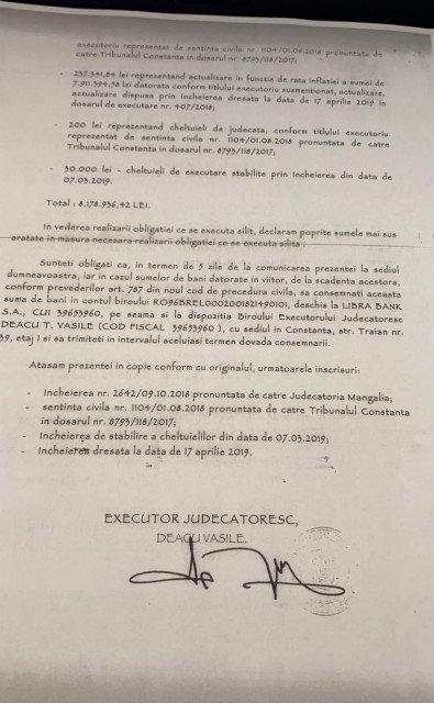 Primăria Mangalia are conturile blocate din cauza datoriilor exorbitante