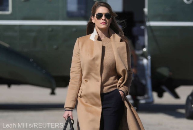 SUA: Hope Hicks, consilieră apropiată a preşdintelui Trump, testată pozitiv la coronavirus