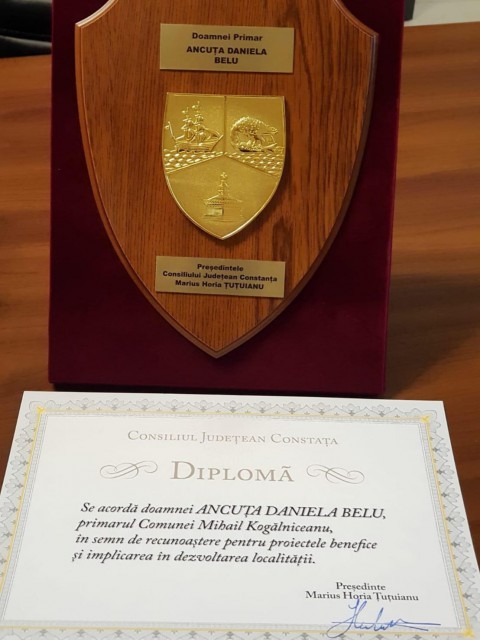 Primarul din Mihail Kogălniceanu, premiat pentru munca depusă