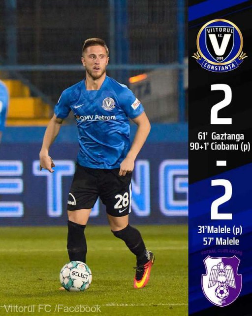 Fotbal - Liga I: FC Viitorul - FC Argeş 2-2