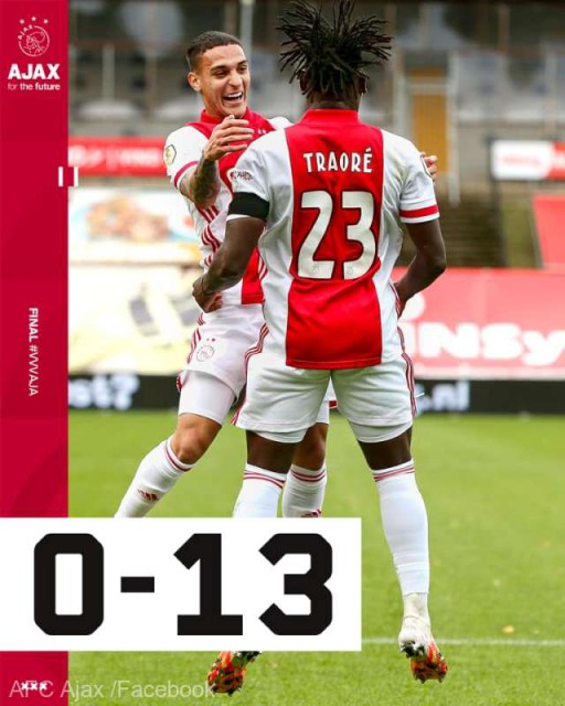 Ajax a reuşit cea mai categorică victorie din istoria sa, 13-0 cu Venlo