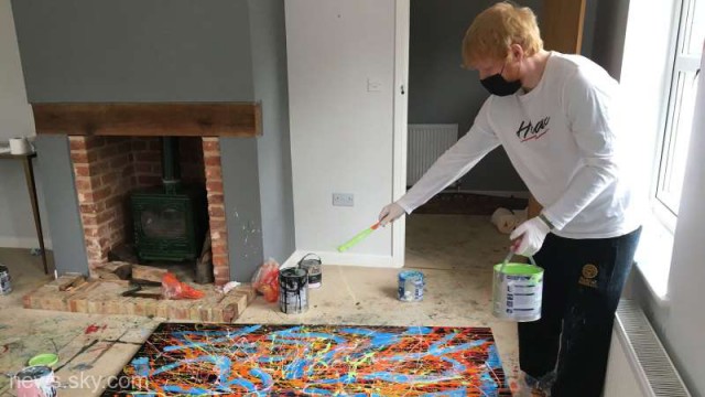 Ed Sheeran va vinde una dintre picturile sale de artă abstractă în scopuri caritabile