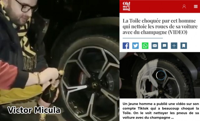 Victor Micula a ajuns în presa franceză, după ce și-a spălat roțile de la mașină cu ȘAMPANIE. VIDEO