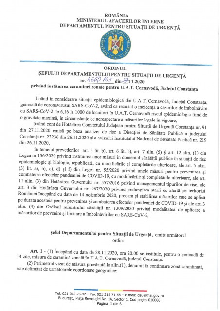 Cernavodă intră în carantină