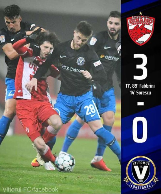 Dinamo s-a calificat în optimile Cupei României, după 3-0 cu FC Viitorul