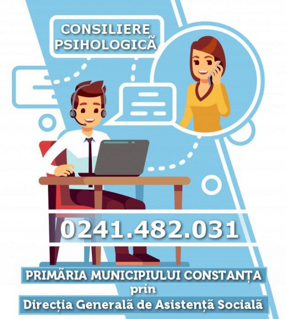 Primăria Municipiului CONSTANȚA oferă CONSILIERE psihologică GRATUITĂ