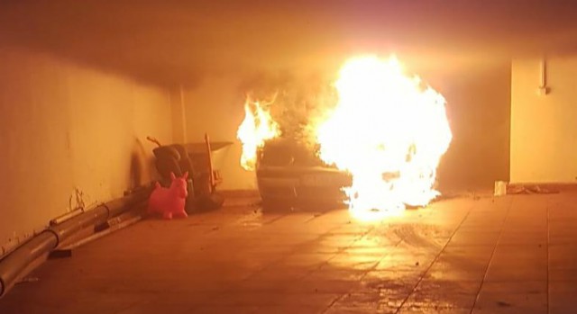 Un autoturism a luat FOC în Constanţa