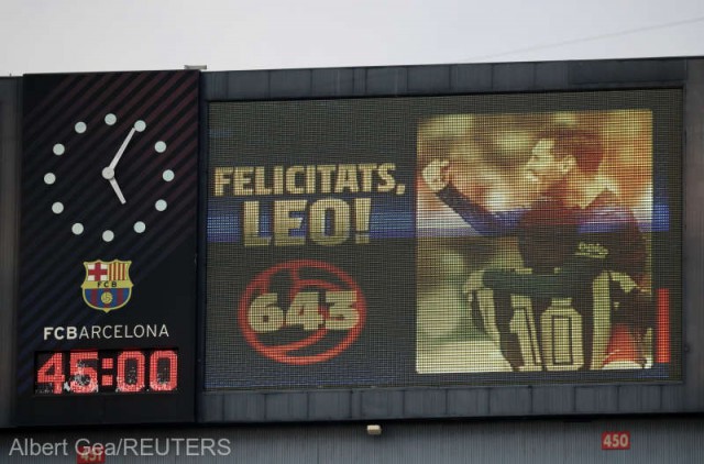 Messi a egalat recordul lui Pele, ajungând la 643 de goluri înscrise pentru o singură echipă