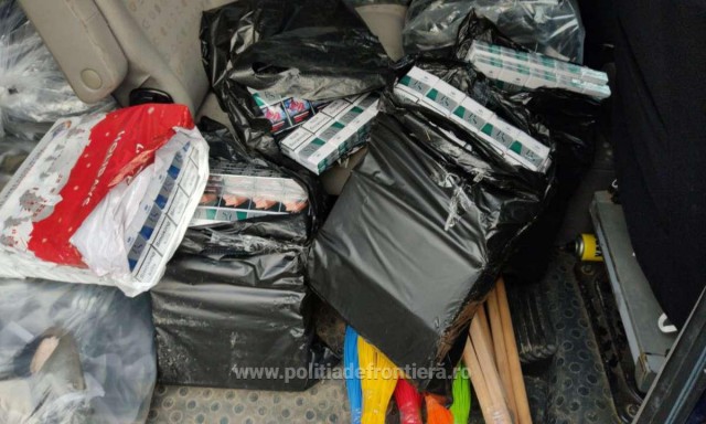 ȚIGĂRI confiscate în urma unor acţiuni desfăşurate de POLIȚIȘTII de FRONTIERĂ
