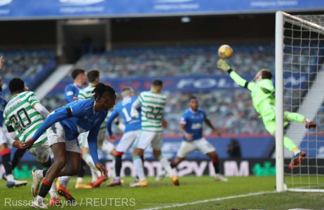 Campionatul Scoţiei - Glasgow Rangers, învingătoare în derby-ul cu Celtic Glasgow (1-0)