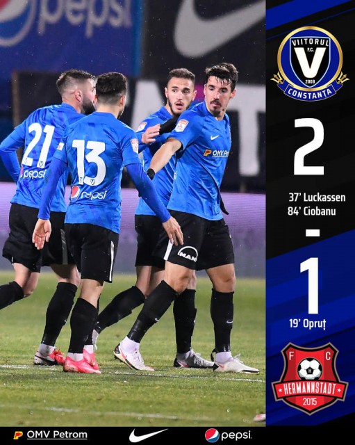 Fotbal - Liga I: FC Viitorul - FC Hermannstadt 2-1