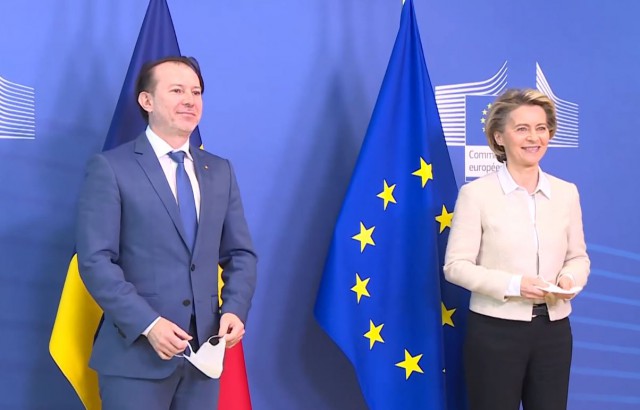 Premierul Florin Cîţu, întrevedere, la Bruxelles, cu preşedintele Comisiei Europene