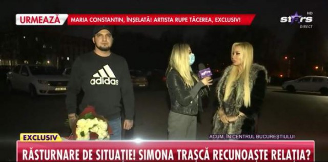 Simona Trașcă s-a împăcat în direct cu bărbatul care o urmărește de patru ani