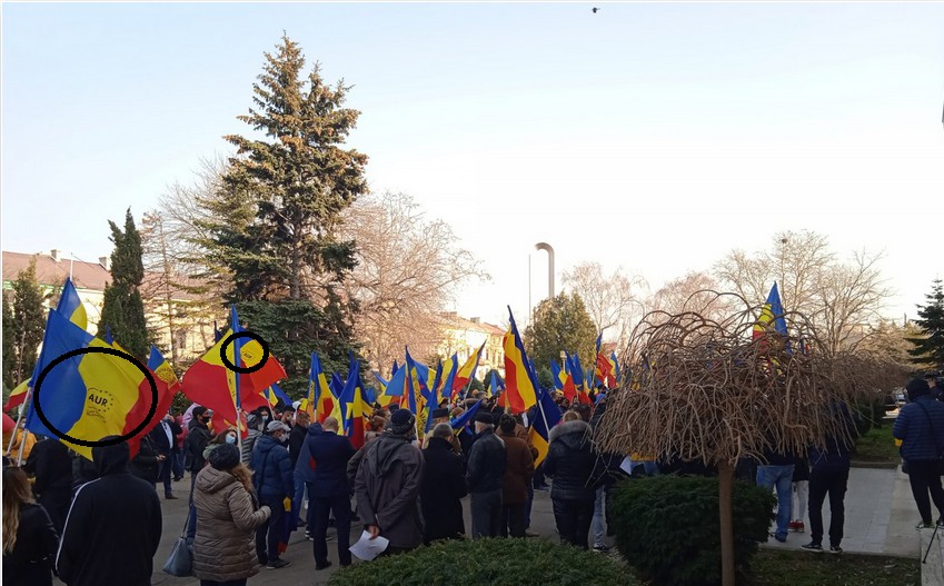 AUR și-a pus SIGLA partidului pe DRAPELUL NAȚIONAL