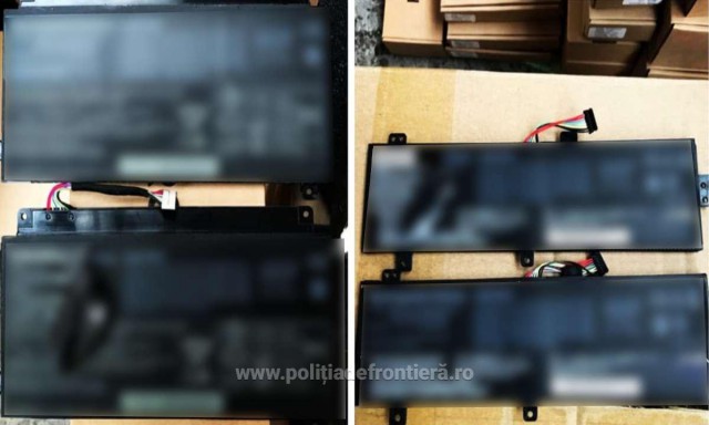 Acumulatori pentru laptop în valoare de 545.000 lei confiscați în Portul Constanța Sud