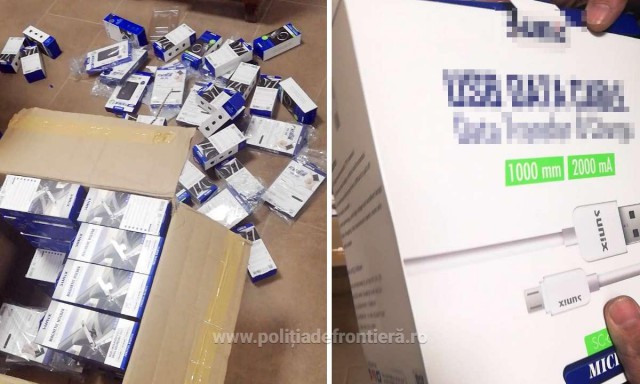 Bunuri susceptibile a fi contrafăcute în valoare de peste 32.000 lei, confiscate la P.T.F. Vama Veche