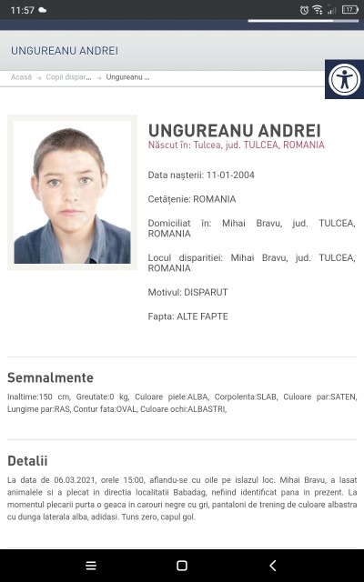 Băiat din Tulcea, dat DISPĂRUT