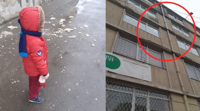 Atenție! CADE TENCUIALA de pe ȘCOALA BRÂNCOVENEASCĂ