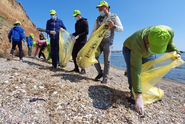 Deputatul Horia Ţuţuianu a participat la o acţiune de ecologizare a plajei din Limanu. VIDEO