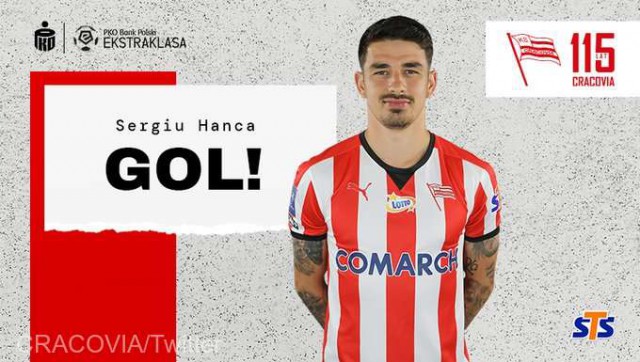 Fotbal: Hanca a adus victoria pentru KS Cracovia, în antepenultima etapă din Polonia