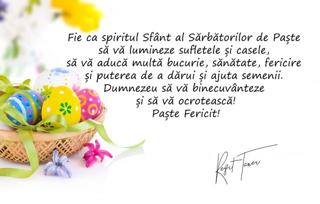 Reșit Taner, primarul comunei Tuzla, mesaj cu ocazia Sărbătorilor Pascale