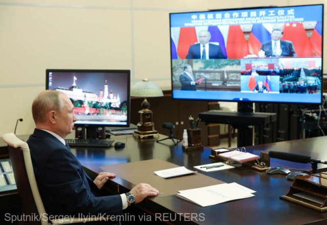 Preşedinţii chinez şi rus au inaugurat online construirea în comun a unor noi reactoare nucleare în China