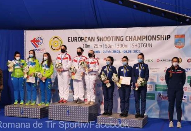Tir sportiv: România, medaliată cu bronz în proba feminină pe echipe la puşcă aer comprimat 10 m la Europene