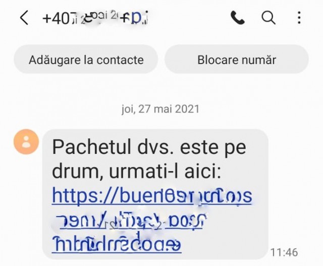 Poliția Română: ATENȚIE, NU accesați acest link primit prin SMS!