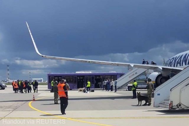 Ameninţarea cu bombă invocată de Belarus a fost trimisă după redirecţionarea avionului spre Minsk