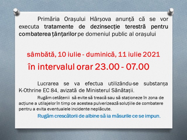 Acţiune de dezinsecţie la Hârşova
