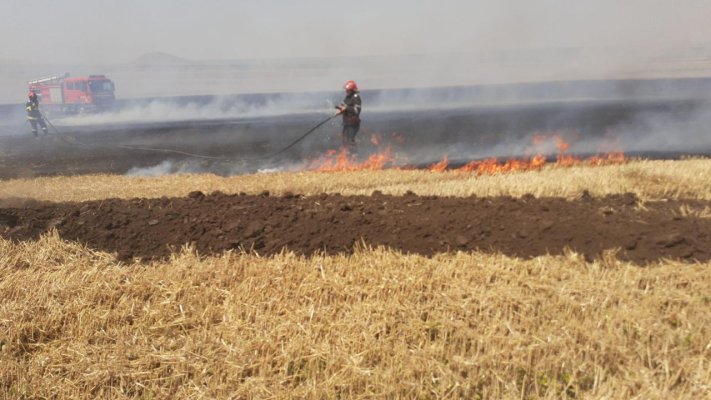 VAL de INCENDII în județul Tulcea. Pompierii au INTERVENIT