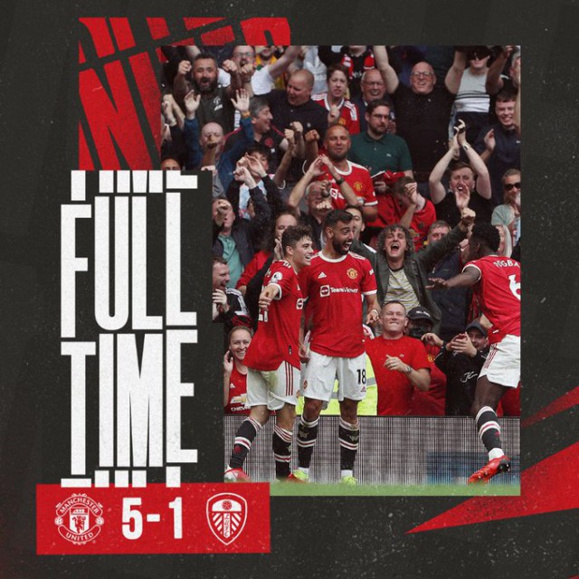 Manchester United vs Leeds United 5-1 / Bruno Fernandes a înscris trei goluri - Paul Pogba, patru pase decisive